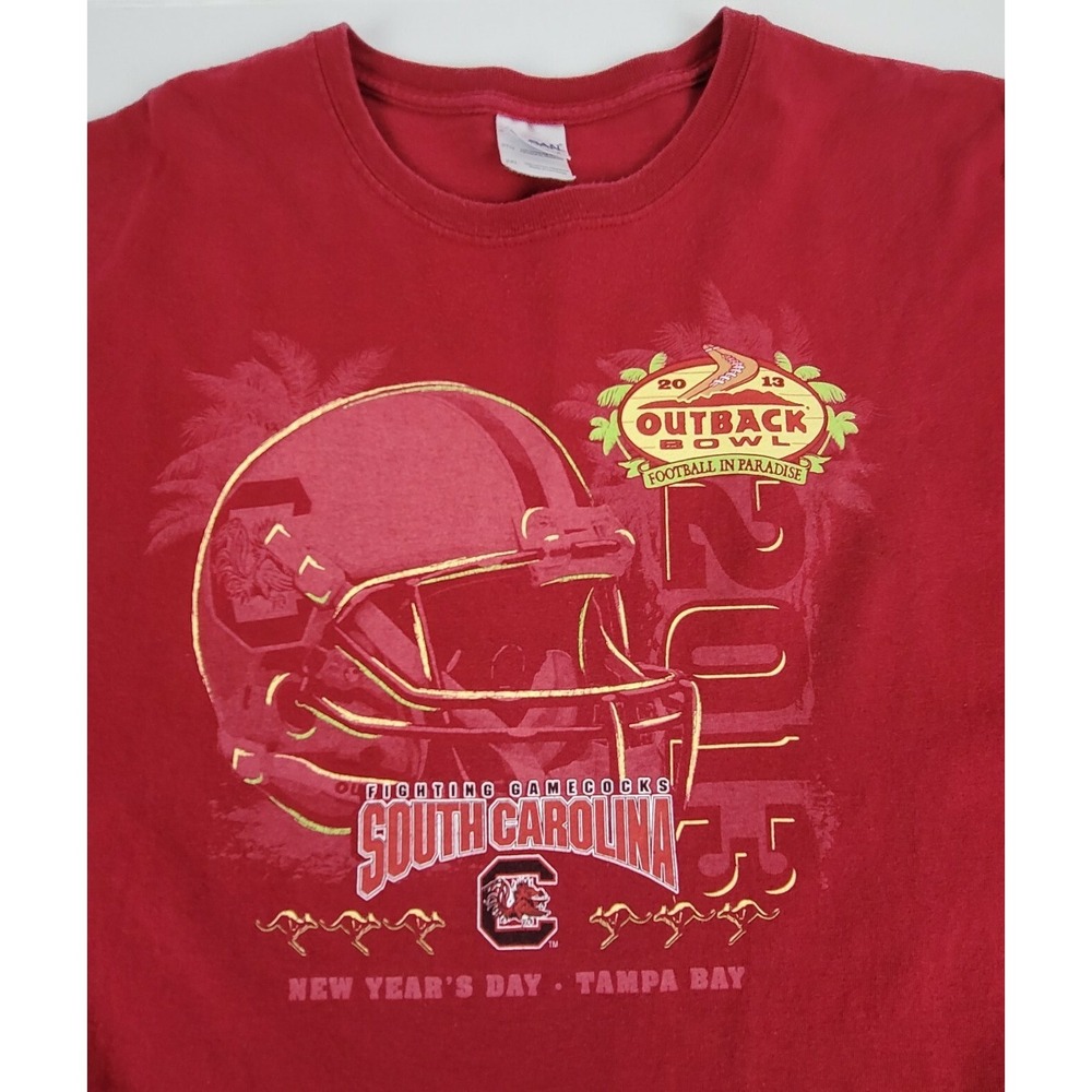 2013 South Carolina Fighting Gamecocks Football Outback Bowl T Shirt 2XL Nice!